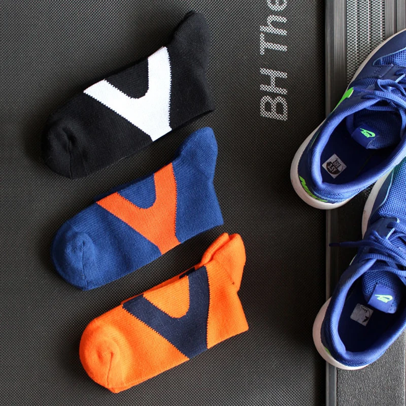 3 пар/лот Новинка Для мужчин Хлопковые носки модные хип-хоп красочные синий