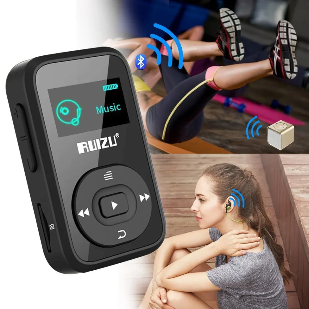 Мини спортивный MP3 плеер RUIZU X26 с Bluetooth fm радио поддержкой SD карты 8 Гб|mp3 music player|music