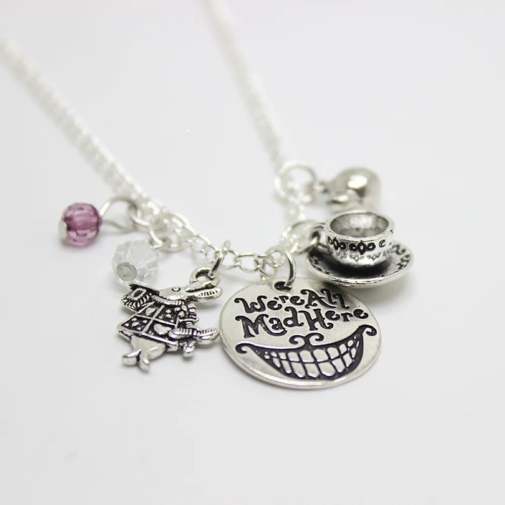 Yamily браслет с надписью We All Mad Here Alice in Wonderland регулируемый Шармами|Браслеты| |