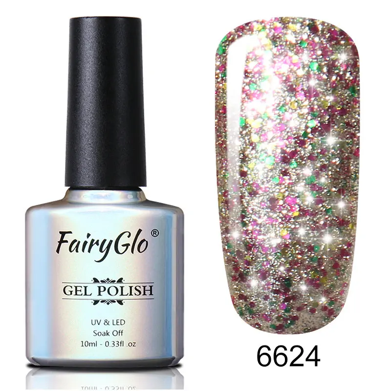 6624 Блестящий Гель-лак для ногтей FairyGlo, штамповка, лак для ногтей, 10 мл, звездная позолота, Vernis a Ongle, лак для ногтей Nagellak Lucky, Гель-лак - Цвет: 6624