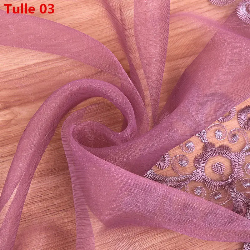 Tulle 03 Бежевая вышитая вуаль, сетчатая занавеска, кружевные жалюзи, Детская настенная занавеска s для гостиной, отвесный тюль, Cortinas, ткань T& 160#30 - Цвет: Tulle 03