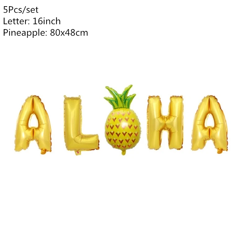ALOHA2 Тропические Гавайские вечерние украшения Ананас воздушные шары Фламинго Алоха гирлянды Лето Luau вечерние предметы для украшения дня рождения - Цвет: ALOHA2
