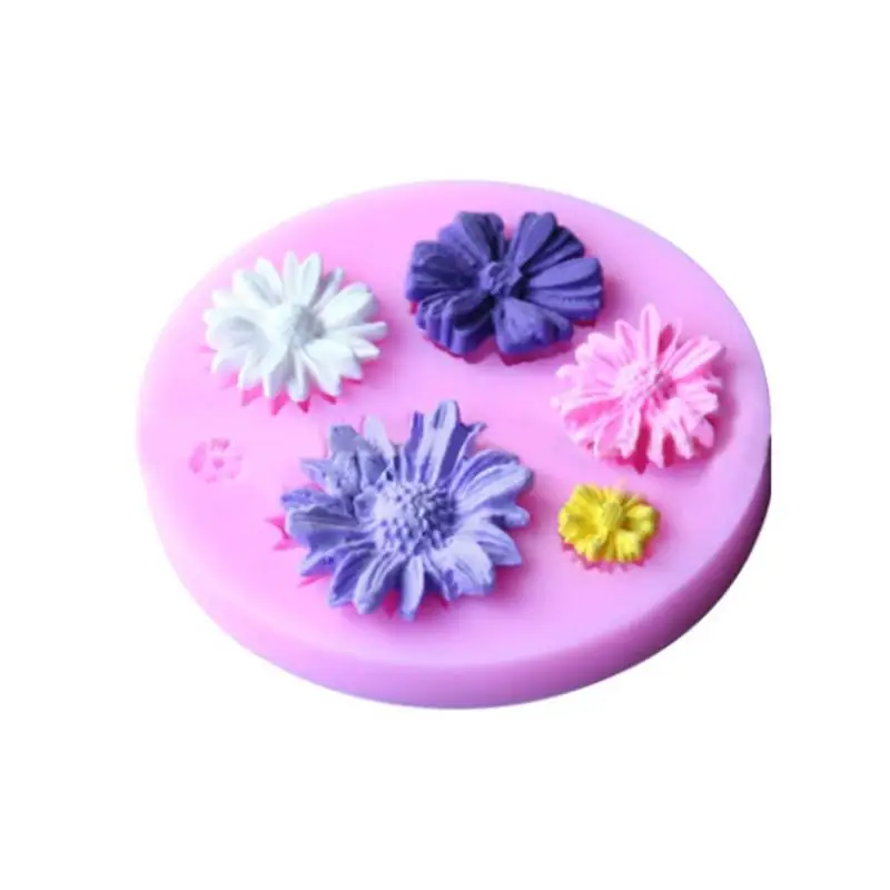 3D силиконовые формы в виде цветка Fondant (сахарная) ремесло торт конфеты шоколада