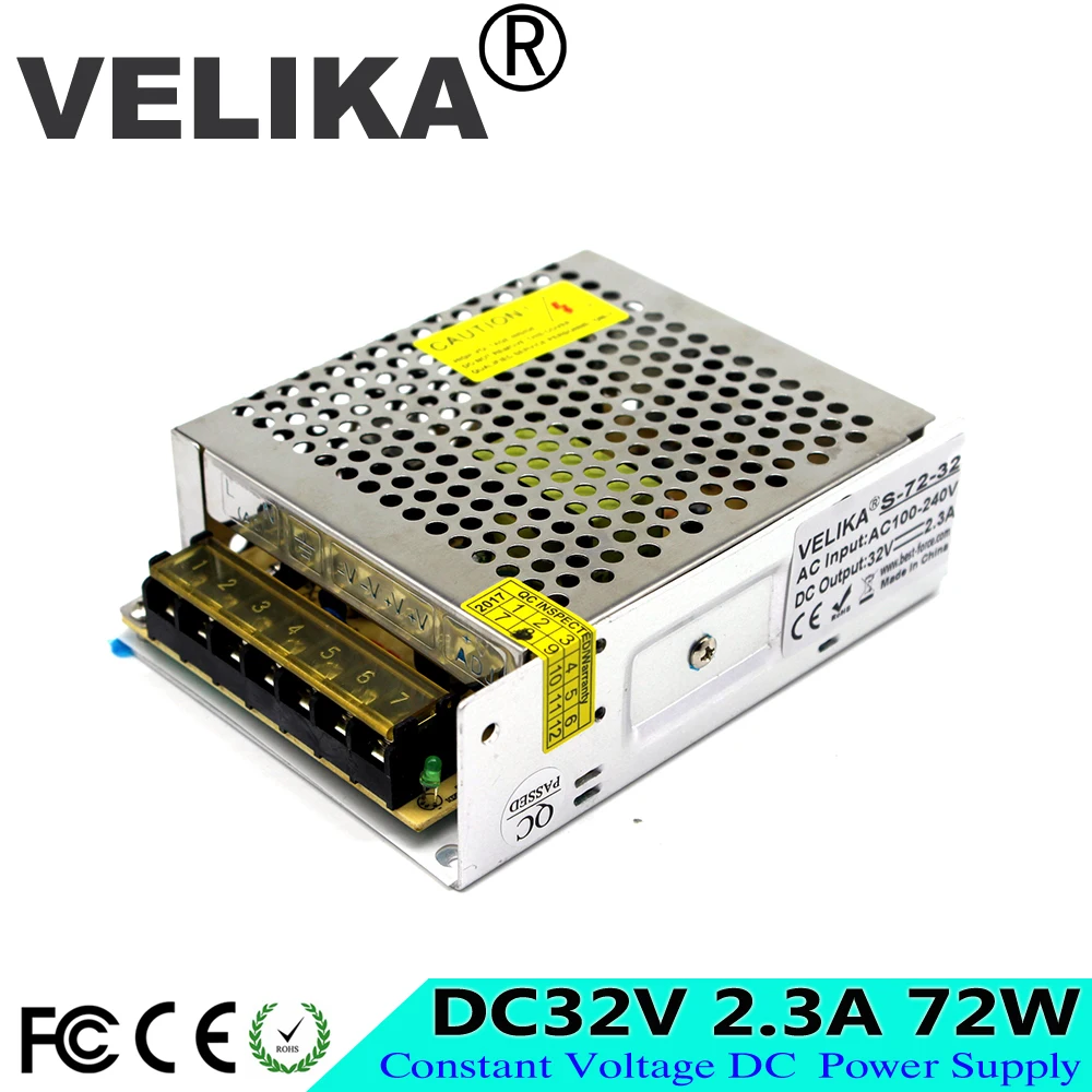 Источник питания DC 32V 2.3A 72W импульсный адаптер светодиодный трансформатор
