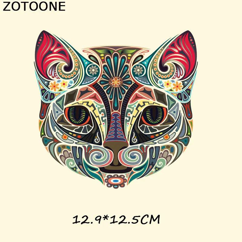 ZOTOONE милый кот гладить на нашивки платья туники джинсы DIY аксессуары украшения