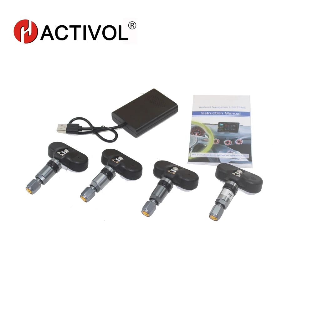 

Автомобильный TPMS Bway с 4 внутренними датчиками, контроль давления в шинах на Android