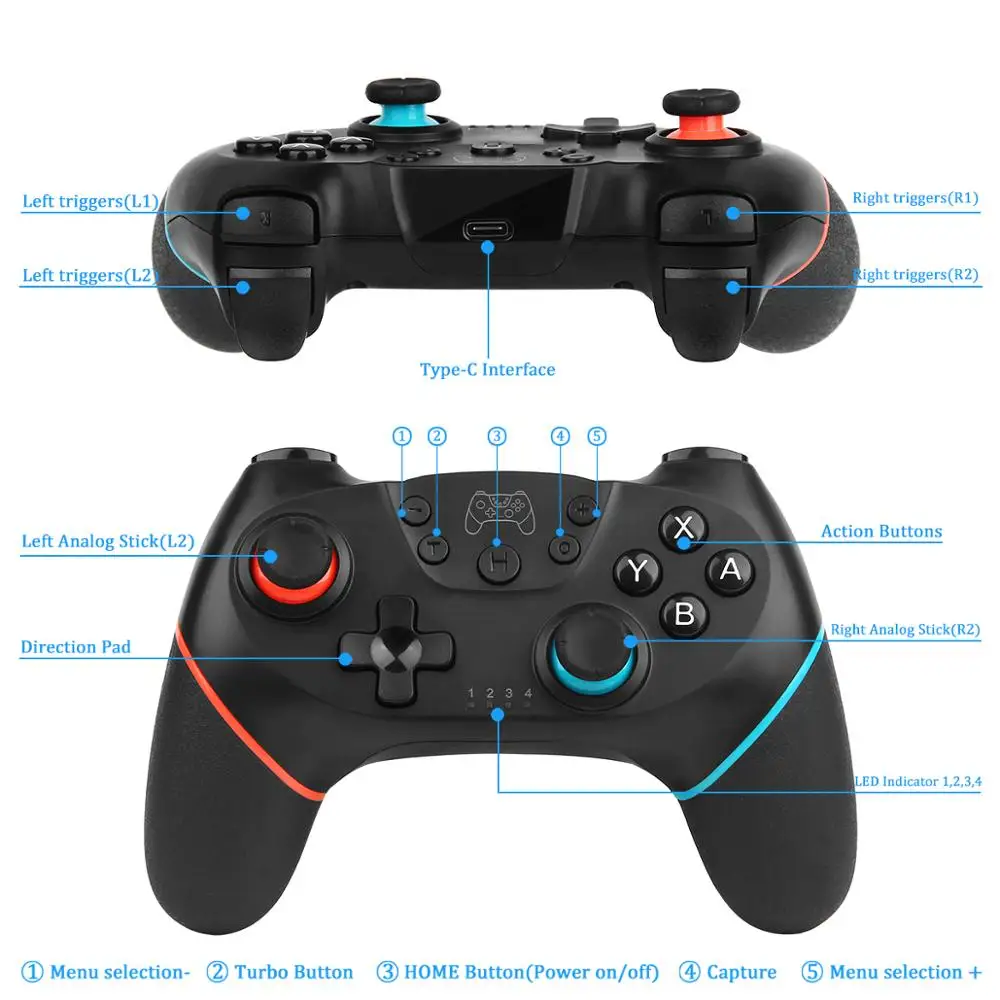 Беспроводной Bluetooth геймпад iBen контроллер джойстик для Nintend Switch Pro 6-осевая ручка с