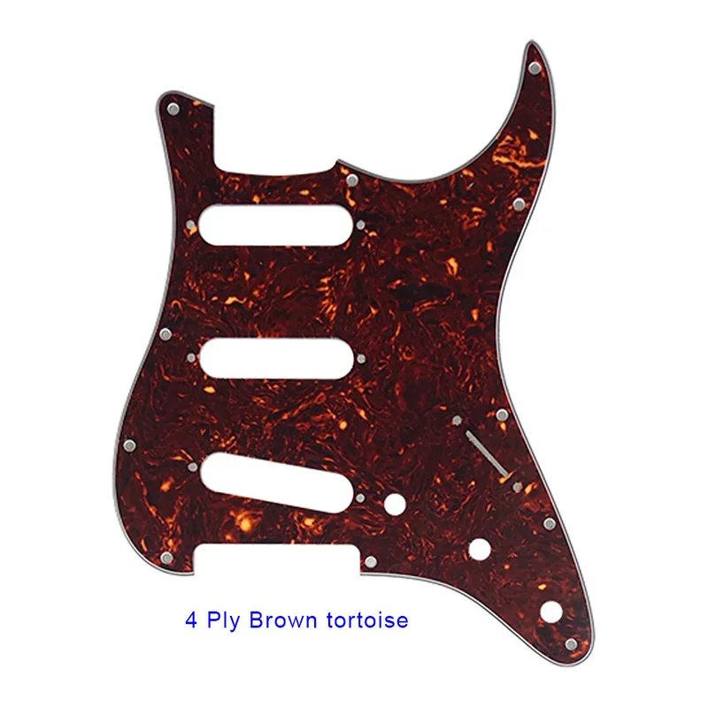 brown tortoise Pleroo 11 Отверстие под винт Гитара накладку для США/Мексика Fender Stratocaster Стандартный SSS St к царапинам плиты с винтами мульти - Цвет: brown tortoise
