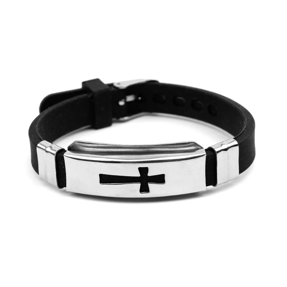 Новейшие браслеты из нержавеющей стали и силикона для женщин мужчин Модный