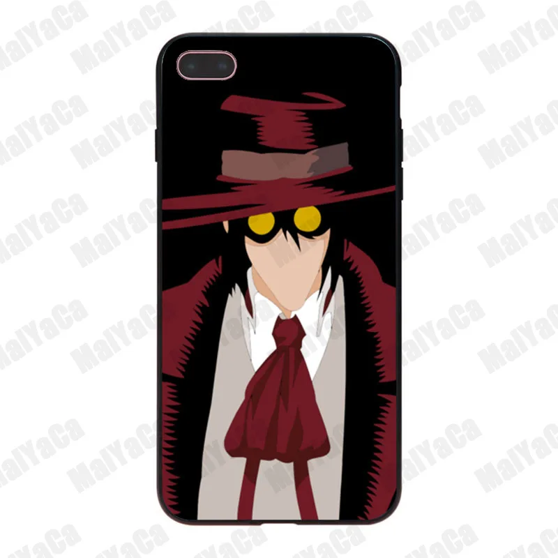 Алукард Hellsing черный скраб милые мягкие Аксессуары для телефона чехол iPhone 8 7 6 6S Plus