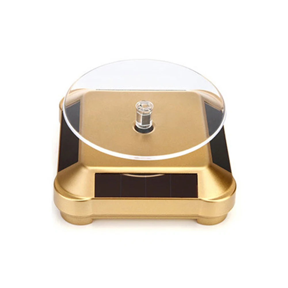 gold Солнечная Витрина 360 автоматический вращающийся проигрыватель ювелирных изделий Органайзер ожерелье часы-браслет с телефоном Дисплей Стенд LL@ 17 - Цвет: gold