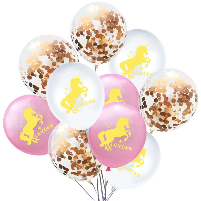 10 PCs Lovely 12 inch Latex Balloon Kids Gift Confetti Horse Printed Ballon Set For Home Bar Nursery Wedding Party Decorations | Дом и сад