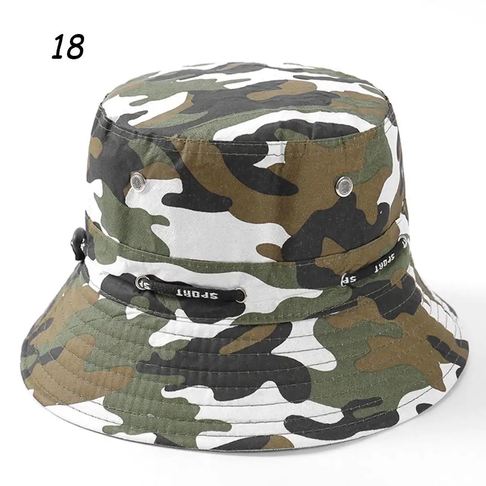 18 YeZhan Camo Sparsil Мужская Солнцезащитная летняя кепка с регулируемой застёжкой в виде рыбы женская модная Цветочная дышащая пляжная Крышка для бочки Двусторонняя носимая шапка - Цвет: 18 YeZhan Camo