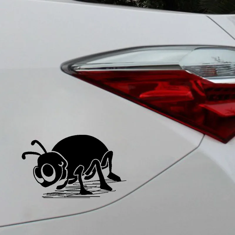 

YJZT 15.3CM*9.2CM Realistic Cute Ant Dazzling Unusually Vinyl Decal Art Car Sticker Black/Silver C19-1165