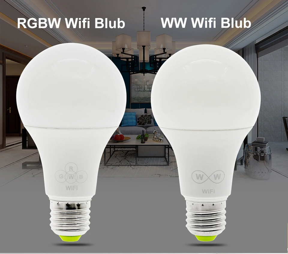E27 умная Wi-Fi Светодиодная лампа с регулировкой многоцветные пробуждающие огни RGBW теплый белый AC85-265V светодиодный работа с Amazon Alexa и Google Home