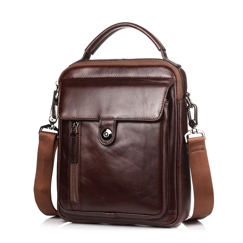 Новая мужская сумка из натуральной воловьей кожи на плечо мужской модный деловой