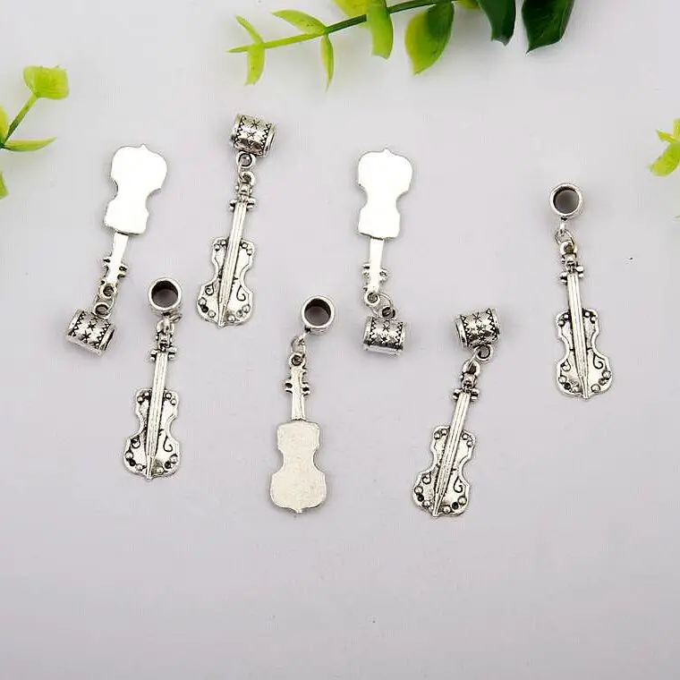 Горячая продажа 100 шт Ретро Серебряная скрипка Альта подвеска виолончель кулон аксессуары модные ювелирные