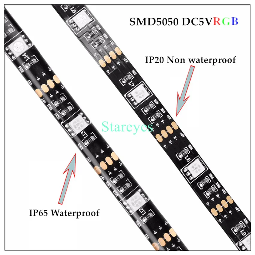 SMD 5050 DC5V USB RGB Светодиодная лента 30 светодиодный/м светильник Гибкая IP20 IP65 водонепроницаемая лента 1 м 2 м 3 м 4 м 5 м Пульт дистанционного управления для ТВ фона