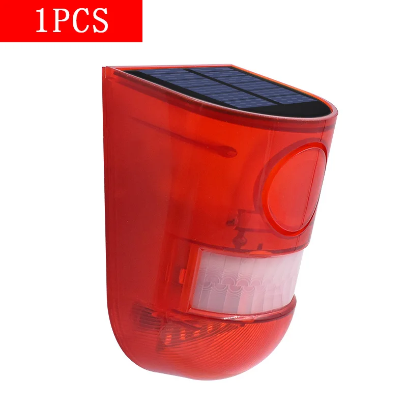 1 pcs Солнечная сигнальная лампа 110дб Предупреждение ющий звук 6led красный светильник IP65 водонепроницаемый датчик движения предупреждающий светильник s для склада секретное место стены - Испускаемый цвет: 1 pcs