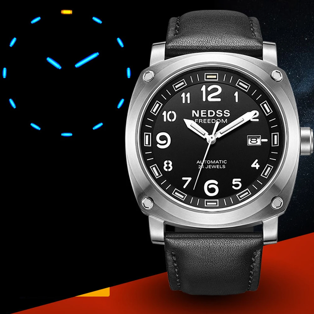 Часы ведущей марки NEDSS Swiss H3 с Тритием часы Citizen автоматическим механизмом