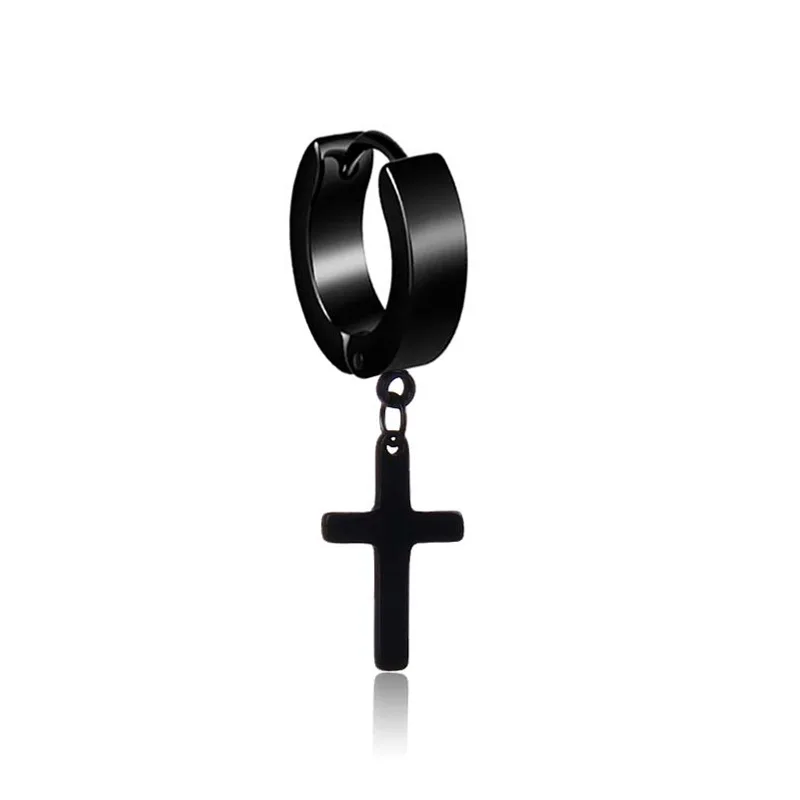 Anti allergy cross ear buttons fashionable punk earrings stainless steel tide birthday gifts wedding jewelry. | Украшения и