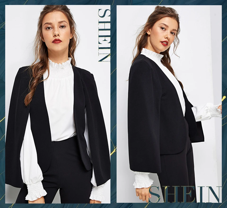 SHEIN Блейзер С Длинным Рукавом Стильный Женский Жакет