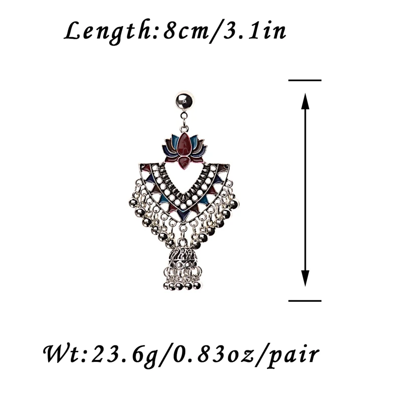 Amader египетские Винтажные серьги с кисточками зеленого лотоса Jhumka Bells для женщин, турецкие племенные цыганские треугольные индийские ювелирные изделия HXE068