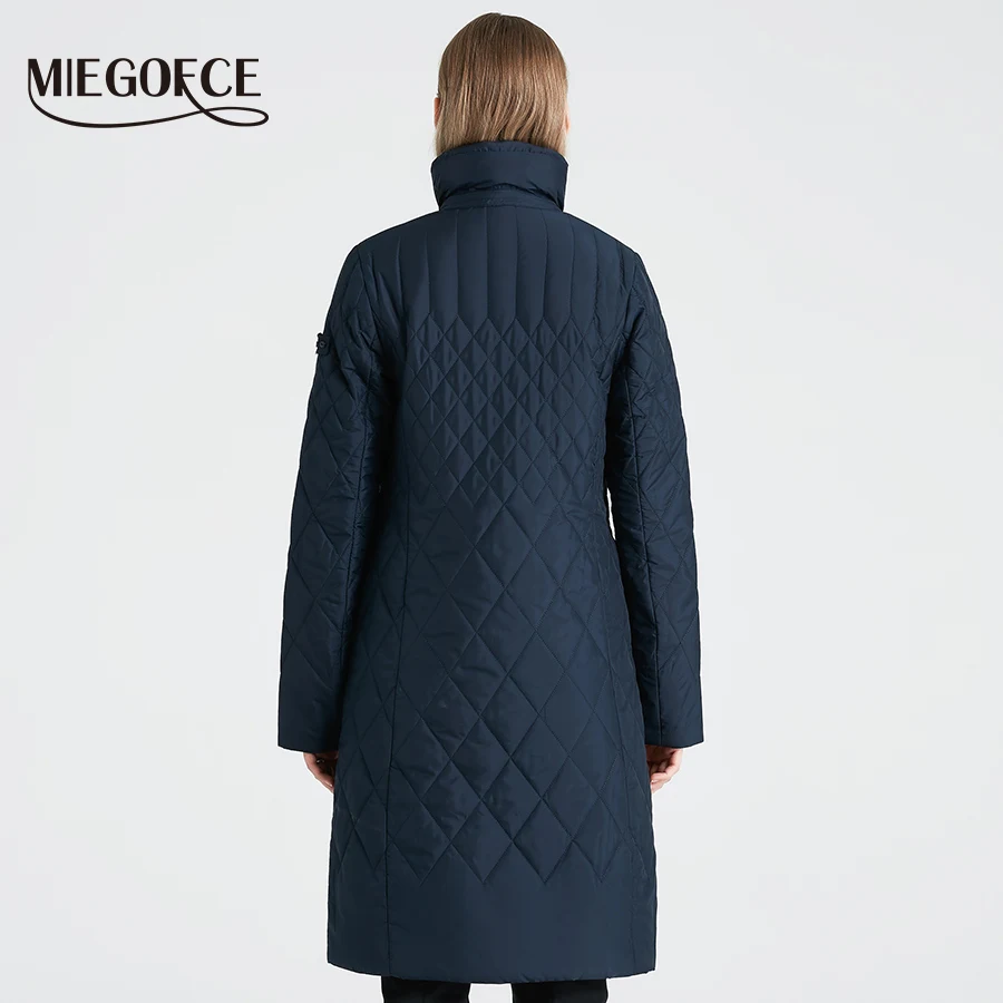 MIEGOFCE Новая Коллекция Весенняя и Осенняя Куртка Женская Парка Пальто Теплая Куртка Для Женщин Тонкая Хлопковая Ткань Пальто с Стоячим Воротником Изящная Модель С Узорами Элегантное Пальто Прекрасная Вышивка