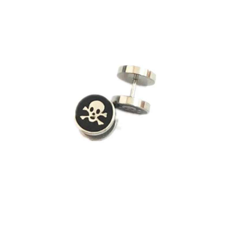 Stainless Steel Skeleton Ear Stud Piercing Earring For Men Leaf |