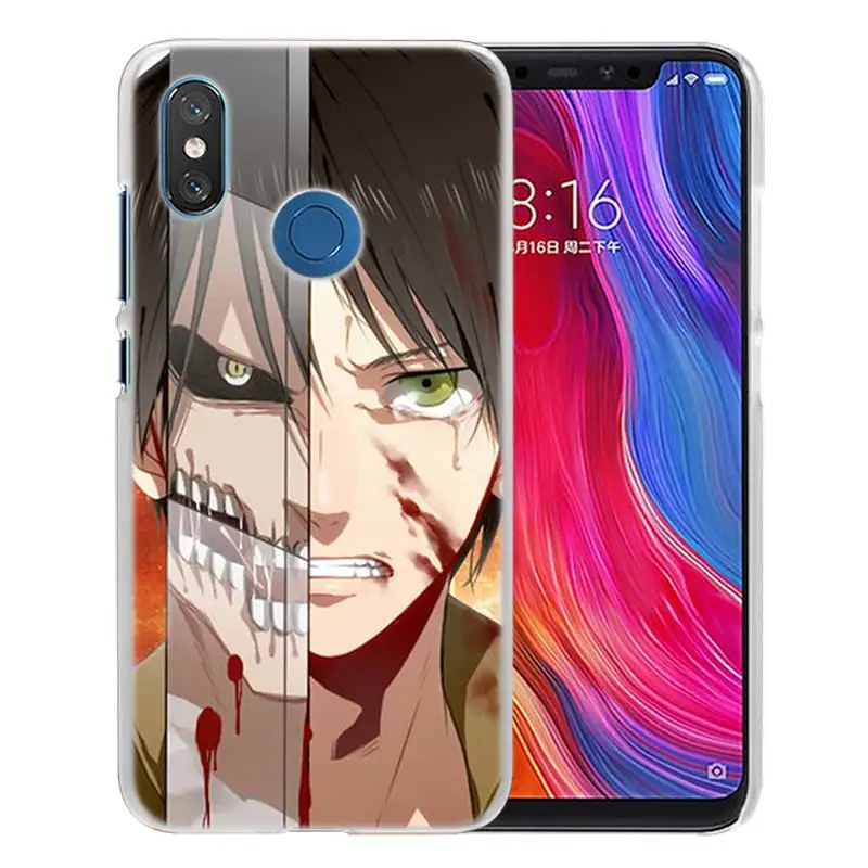13 Для Xiao mi Red mi Note 7 Go 6 6A Pro S2 5 Plus 4X mi Play 8 lite A2 A1 Прозрачный жесткий пластиковый чехол с изображением японского аниме атака на Титанов - Цвет: 13
