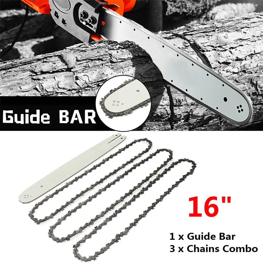 16 дюймов цепная пила направляющая планка с 3 шт. Цепочки для STIHL 009 012 021 E180 MS180 MS190