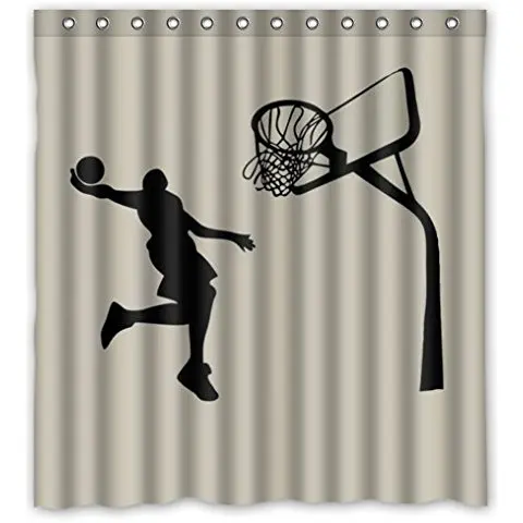 

66 (Ш) x72 (в)-дюймовая баскетбольная завеса для спортсмена Slam Dunking, новая водонепроницаемая полиэфирная завеса (включая кольца для душа)