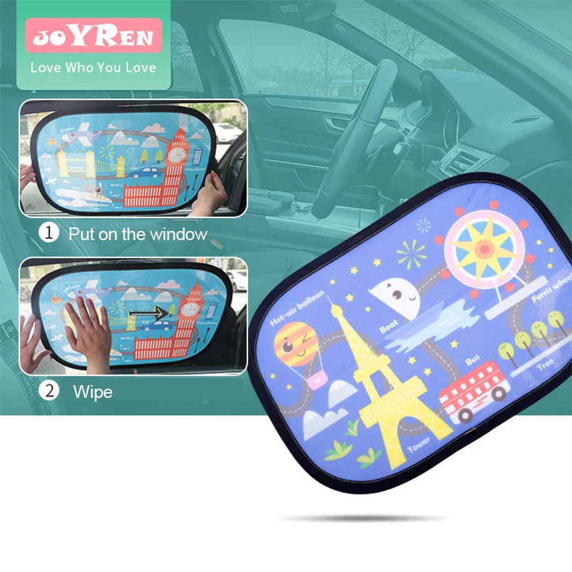 Baby Car Window Sun Visor Protector Child UV Sunscreen Electrostatic Adsorption Half Transparent Mesh Cover Shiled Curtain | Мать и