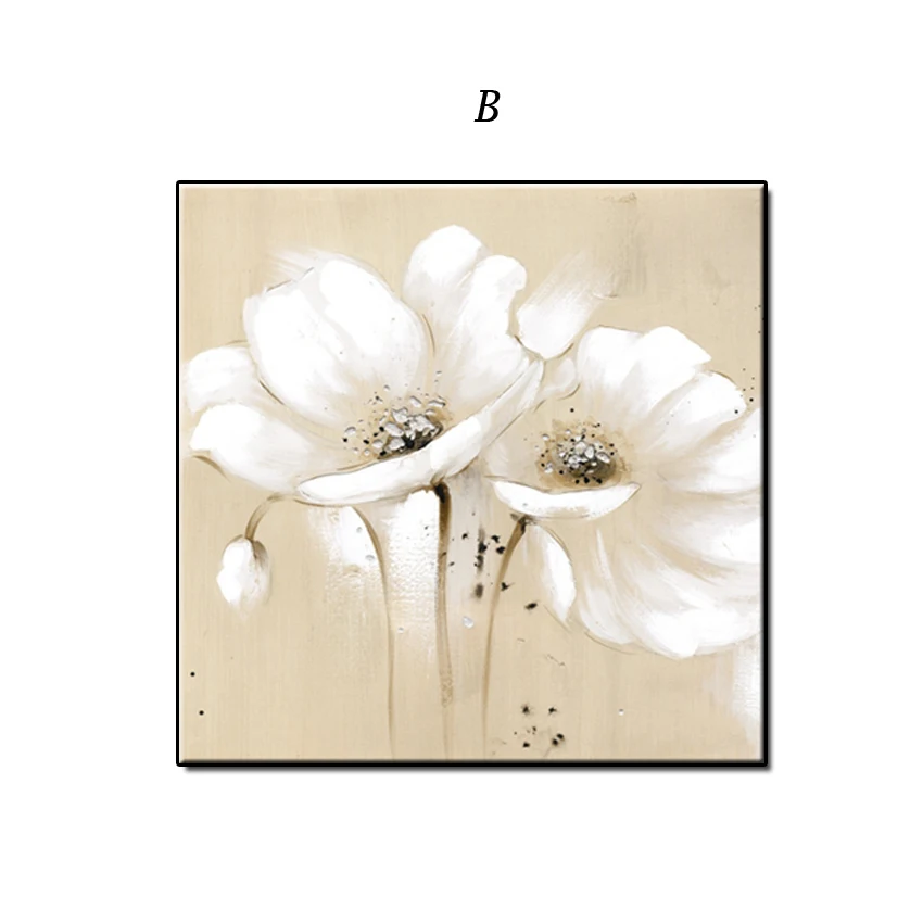 

Free Shipping White Flower Oil Painting 100% Handmade Wall Paintings Decor Canvas Art Modern Paintings For Living Room