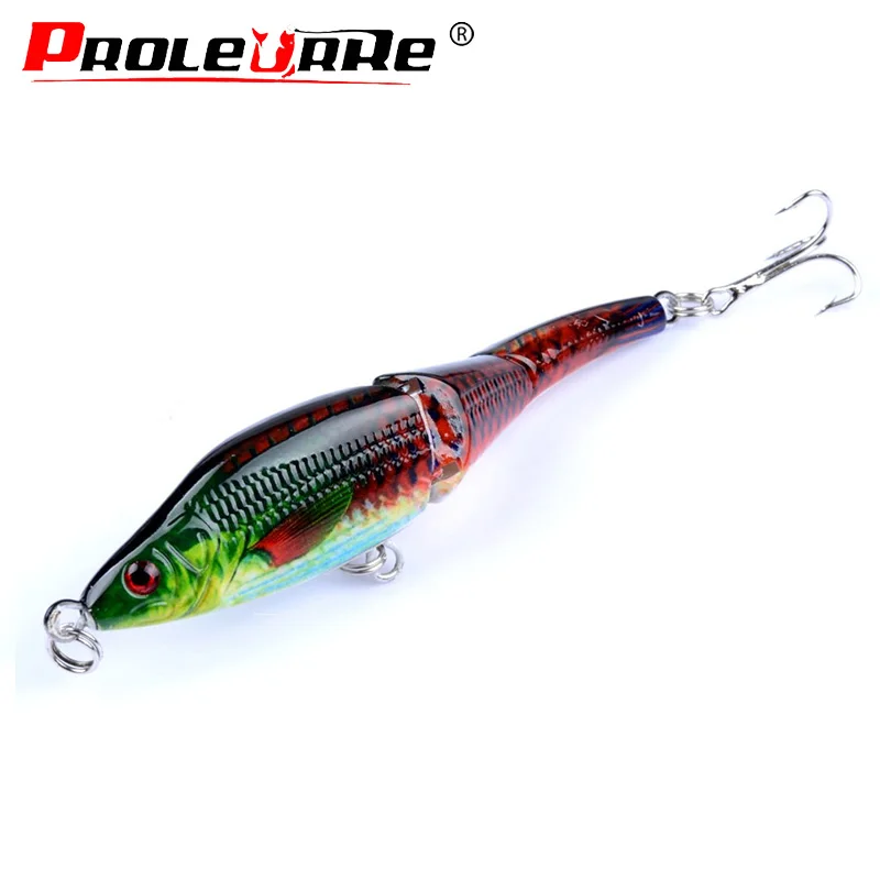 

1Pcs Multi-part Fishing Lures 95mm 8g 3 Section Minnows Crankbait Wobblers Bass Fish Slowly sinking Swimbait Fishing tackle