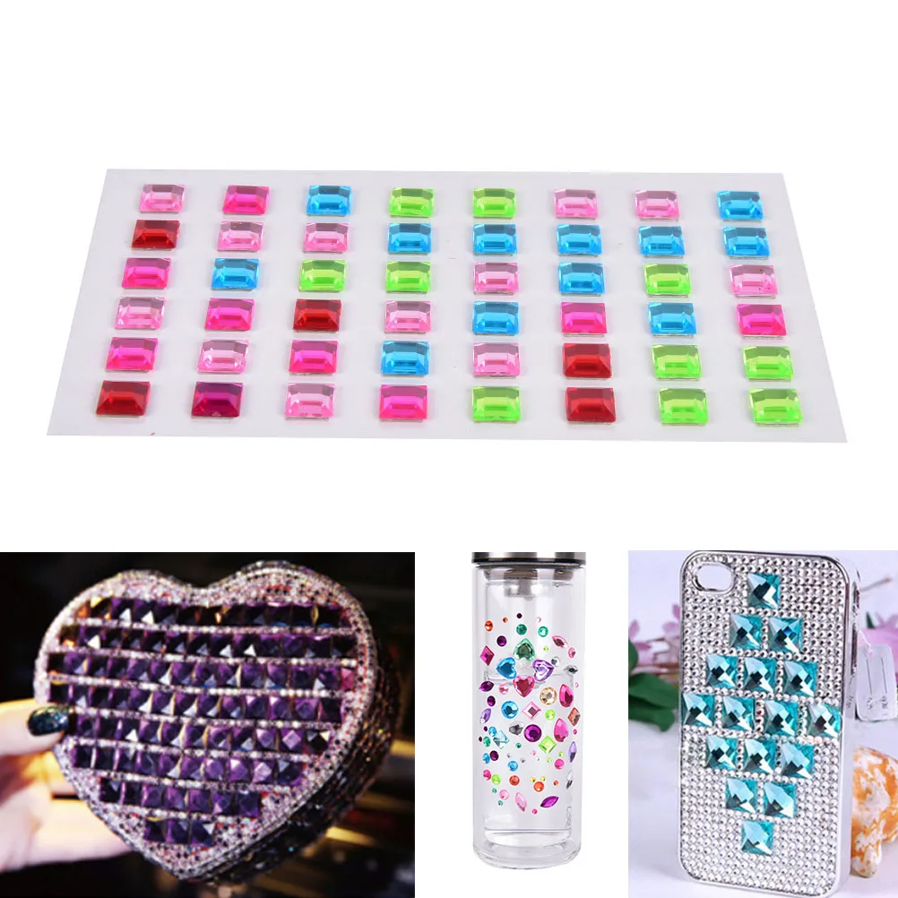48 шт. самоклеящиеся 3D Наклейки для компьютера 9 мм|rhinestones diy|diy rhinestonerhinestone sticks |