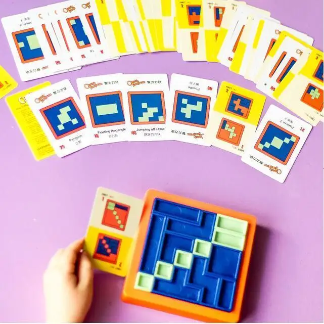 Монтессори классический Tangram IQ головоломка игрушки для детей 46 вызов и решение карты Oyuncak Brinquedos Juguetes Brinquedo