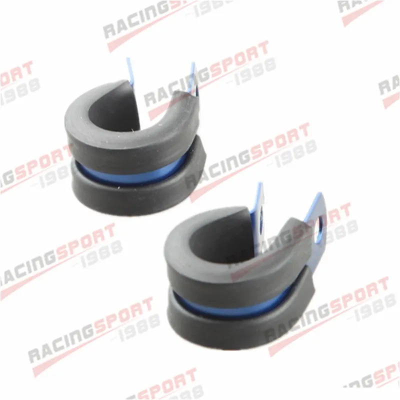 

2PCS Aluminum Rubber Cushioned Clamp ID 12.7mm AN 6 Vacuum Hose Blue