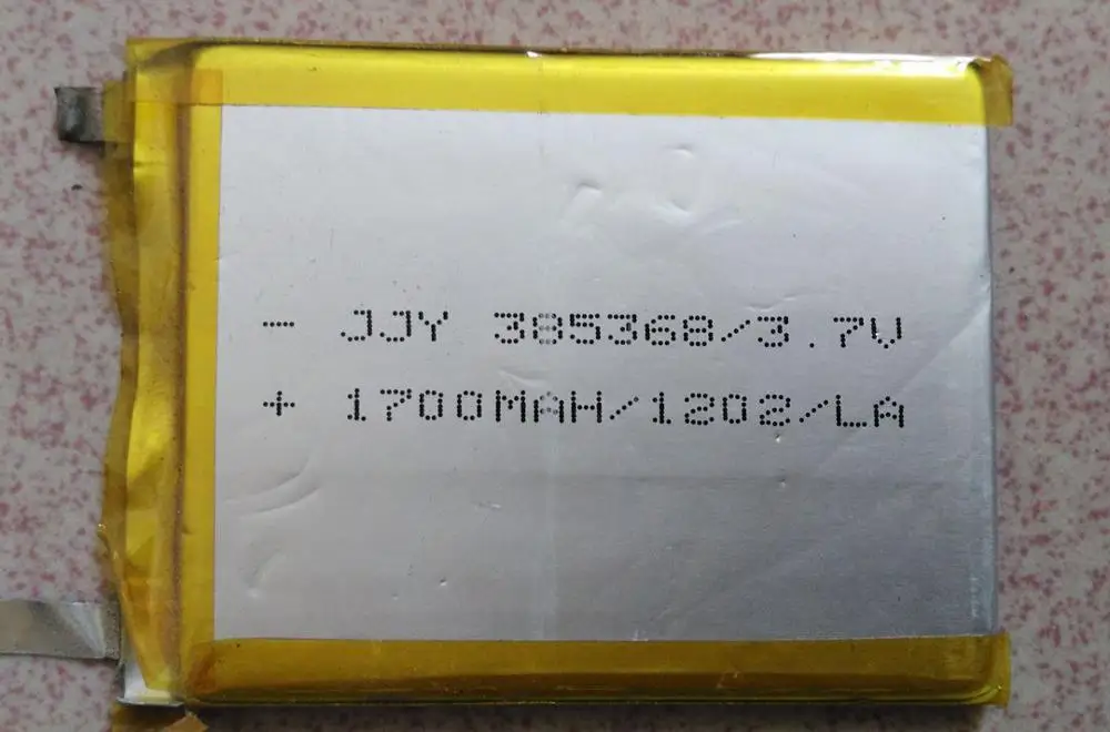 

385368 polymer battery 1700mAh capacity 3.7V Rechargeable Li-ion Cell