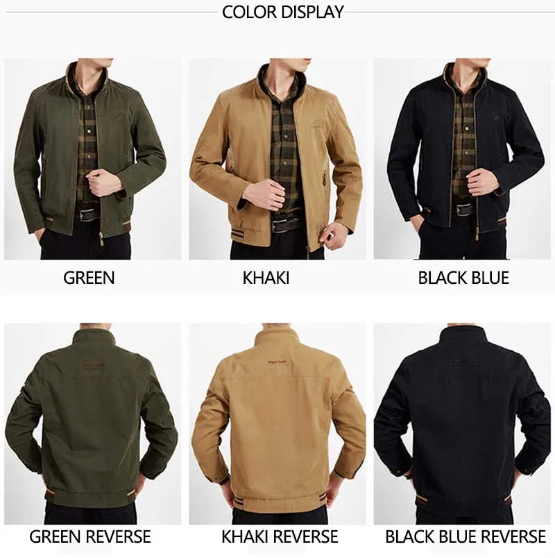4XL Двусторонняя Курточка бомбер осеннее-весеннее пальто Для мужчин Повседневное джинсовая куртка Бизнес отдыха Верхняя одежда Бейсбол пиджак мужской одежды
