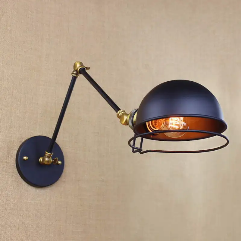 

Industrial Metal antique black swing arm wall lighting for Workroom Loft Bedroom