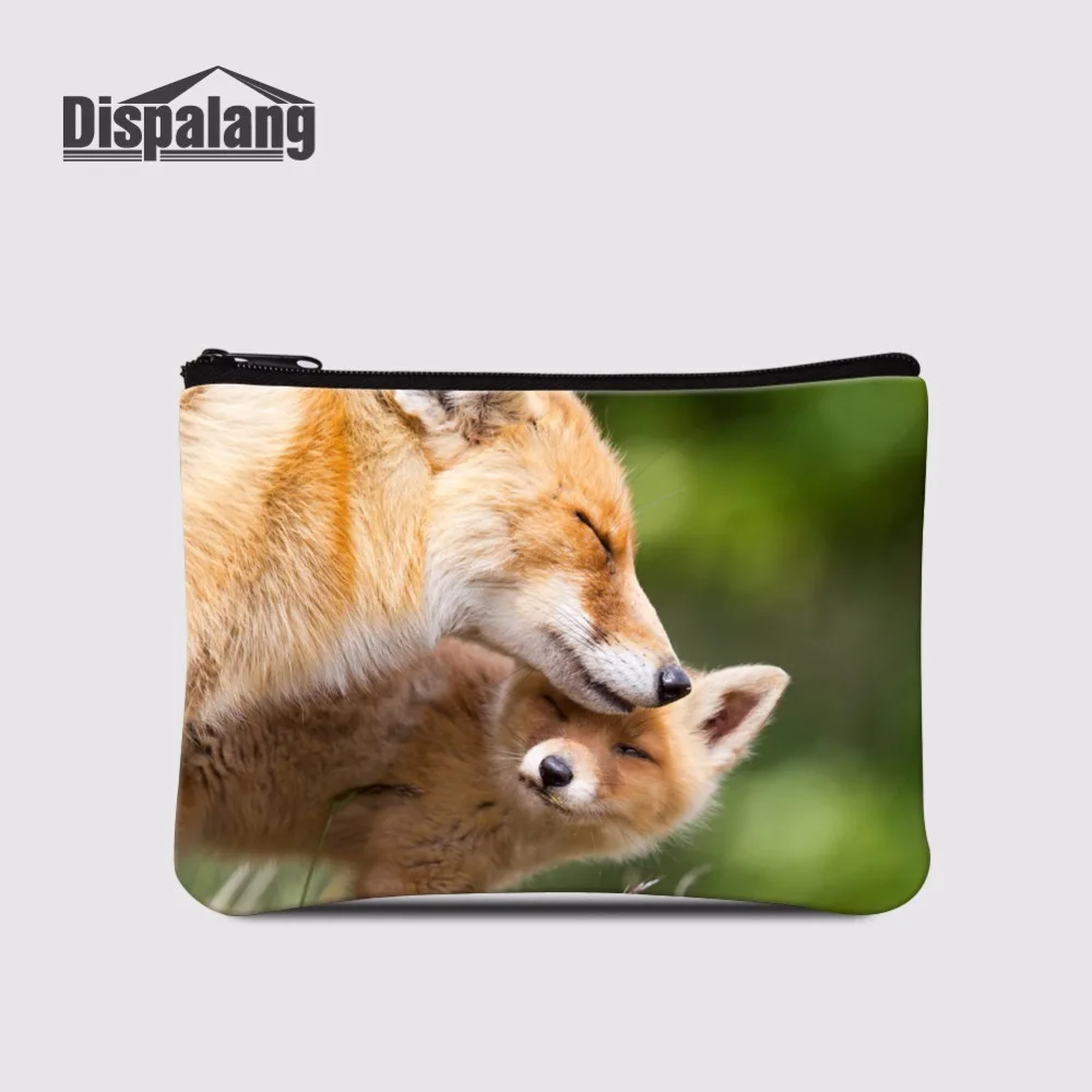 Dispalang женский кошелек с животным лисьим узором для монет кредитный держатель