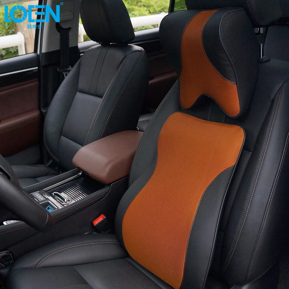 vender Loen 1 Conjunto De Memória Algodão Assento De Carro Apoio Lombar Cadeira Volta Massagem Pescoço Travesseiro Encosto Cabeça Cintura Almofada Estilo Do Carro