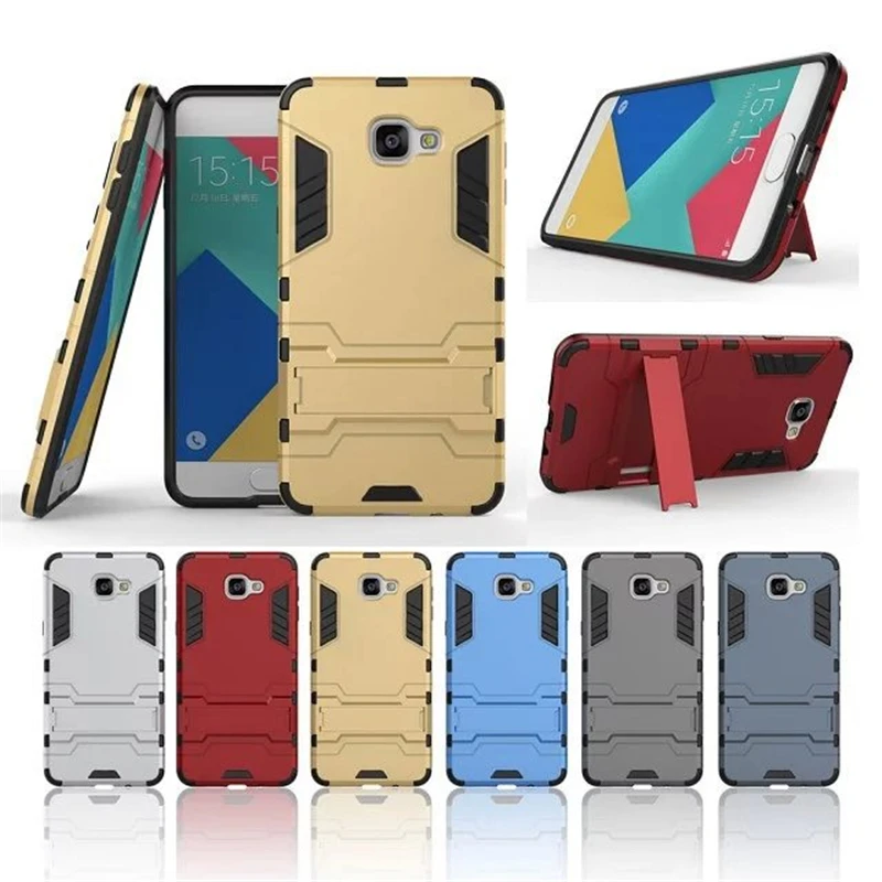 

10PCS Anti-Knock Rugged Case TPU + PC Heavy Duty Hybrid Hard Rubber Cover with Kickstand for Samsung Galaxy S7 S6 Note J A