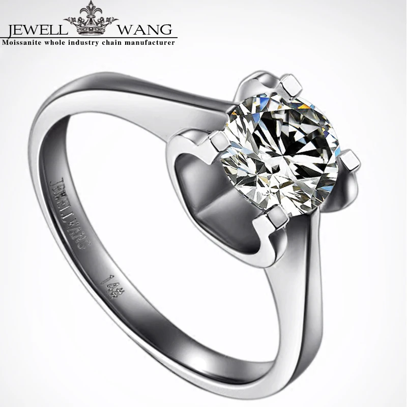 Ювелирные кольца 18 К из белого золота для женщин Moissanite 0.5ct сертифицировано vvs1 обручальное кольцо Настоящее хорошее ювелирное изделие