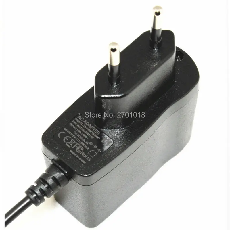 1 ШТ. Бесплатная Доставка 100% Новый Коммутатор Адаптер 5 В 300mA 0.3A 2 Вт AC DC питания ЕС