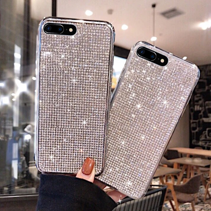 KaiNuEn Роскошный Блестящий Алмазный чехол для телефона, etui, чехол для iphone 7 8 plus 7plus 8 plus для apple, силиконовые аксессуары