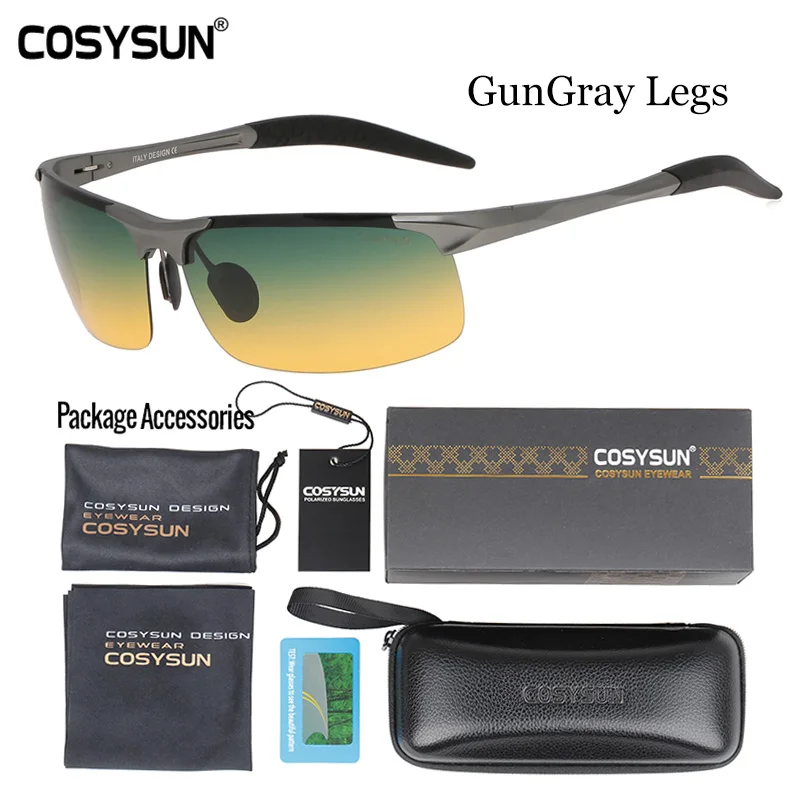 D-N Gun LuxuryPKG Поляризационные солнцезащитные очки с функцией ночного и дневного видения HD для вождения, мужские очки для вождения, антибликовые очки из алюминиево-магниевого сплава 817 - Цвет линз: D-N Gun LuxuryPKG