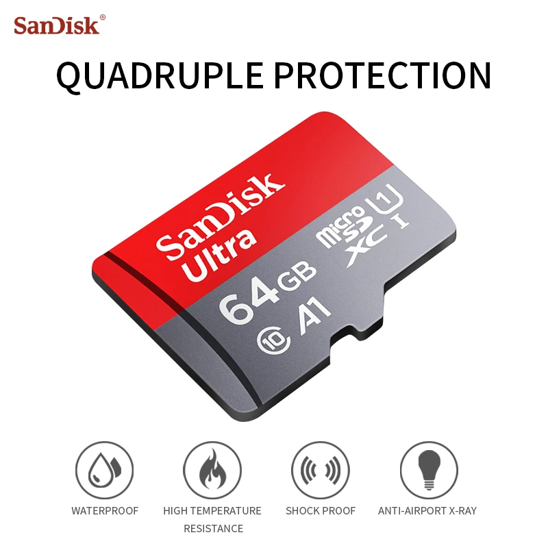 Оригинальная карта памяти SanDisk Micro SD Class 10 объемом 16 ГБ, 32 ГБ, 64 ГБ, 128 ГБ MicroSD Max 98M/s Uitra TF C4 8G память на карте.