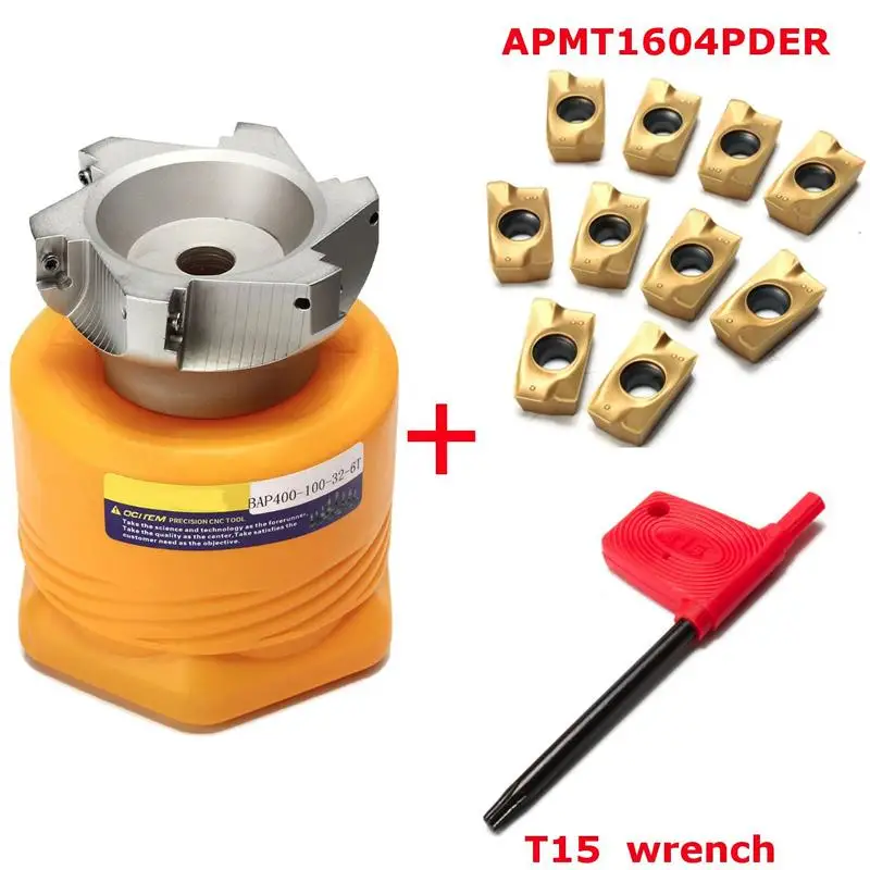 BAP 400R-100-32-6F сменный токарный инструмент фреза+ 10 APMT1604PDER лезвия+ ключ